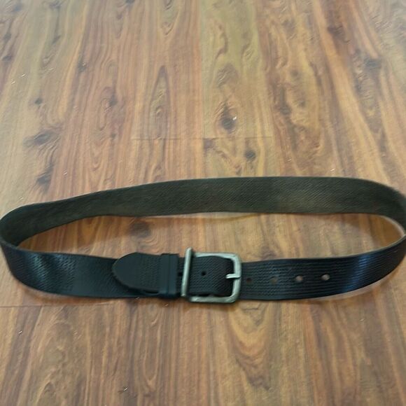Bill Adler black men's leather belt size L rustic wide biker - Picture 5 of 7